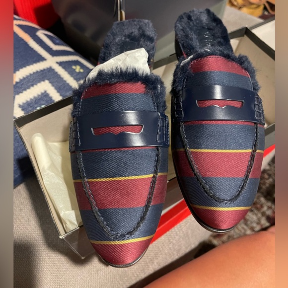 Jcrew ☀️ Academy Loafer Fur Slides - Picture 3 of 9